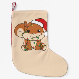 Squirrel Christmas Winter Animals Holiday Squirrel Small Christmas Stocking