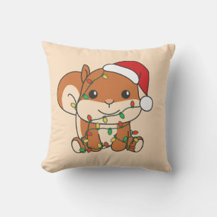 Squirrel Christmas Winter Animals Holiday Squirrel Throw Pillow