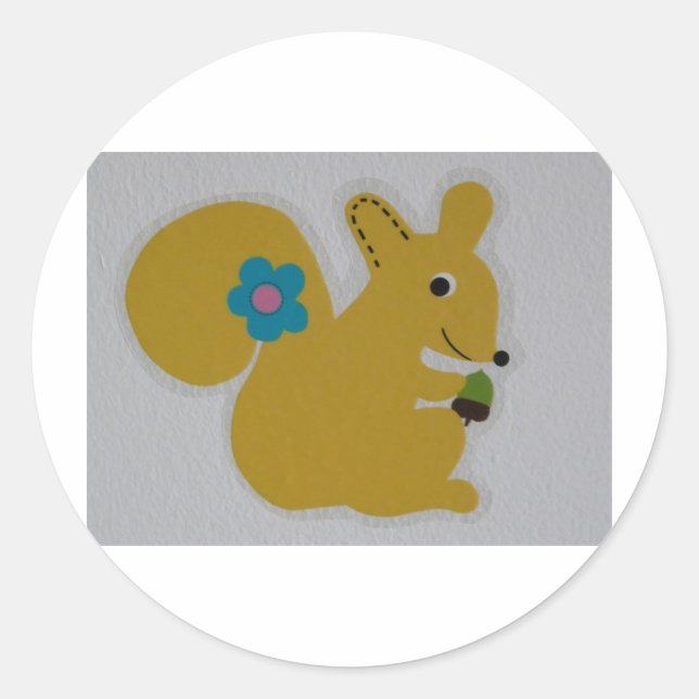 squirrel classic round sticker (Front)