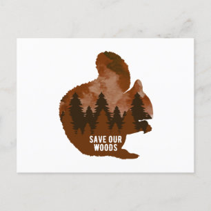 Squirrel Climate Change Environmental Protection Postcard