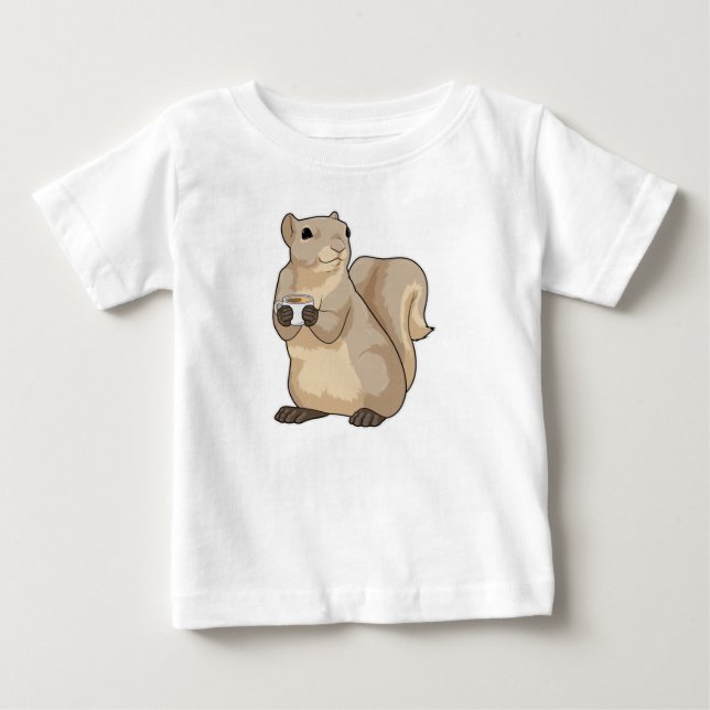 Squirrel Coffee Cup Baby T-Shirt (Front)
