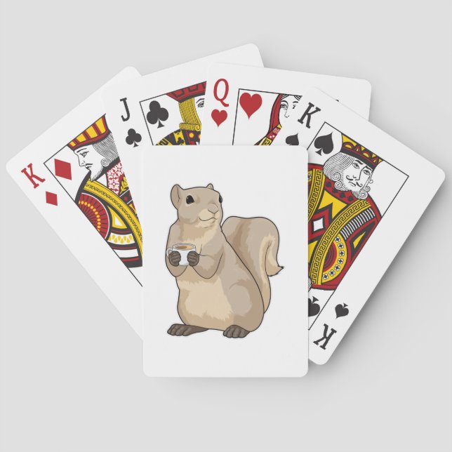 Squirrel Coffee Cup Playing Cards (Back)