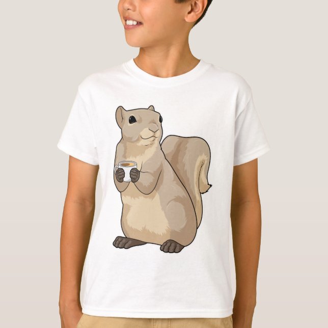 Squirrel Coffee Cup T-Shirt (Front)