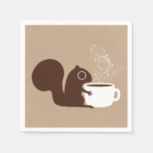 Squirrel Coffee Lover   Fun Animal Lover's Napkin