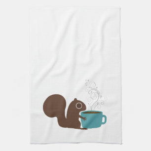 Squirrel Coffee Lover Kitchen Towel