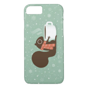 Squirrel Coffee Lover with Snowflakes Cozy Winter Case-Mate iPhone Case