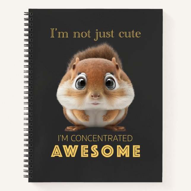 Squirrel Concentrated Awesome Cute Adorable Funny  Notebook (Front)