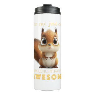 Squirrel Concentrated Awesome Cute Adorable Funny Thermal Tumbler