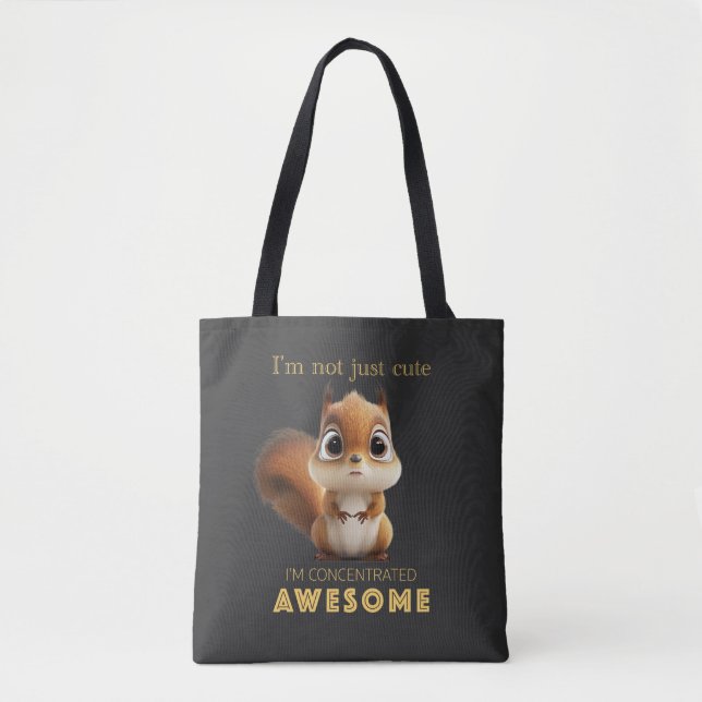 Squirrel Concentrated Awesome Cute Adorable Funny  Tote Bag (Front)