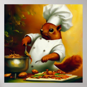 Squirrel Cooking Stir Fry Poster