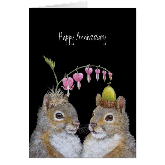 Squirrel couple anniversary card