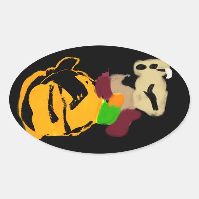 Squirrel cozy  oval sticker (Front)