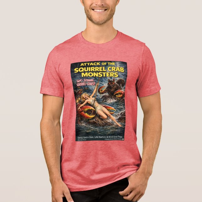 Squirrel Crab Monsters Tri-Blend Shirt (Front)