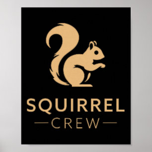 Squirrel Crew Climbing Ck Nature Fan Funny Woodlan Poster