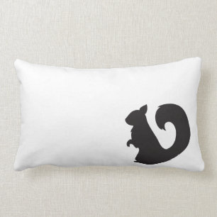 Squirrel critter woodland animal black silhouette lumbar pillow