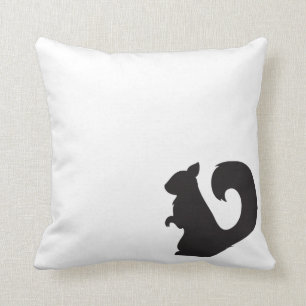 Squirrel critter woodland animal black silhouette throw pillow