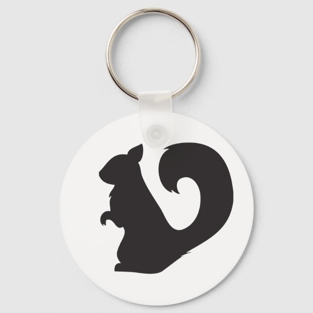 Squirrel critter woodland silhouette graphic keychain (Front)