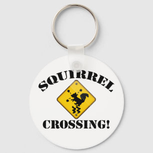 Squirrel Crossing Keychain