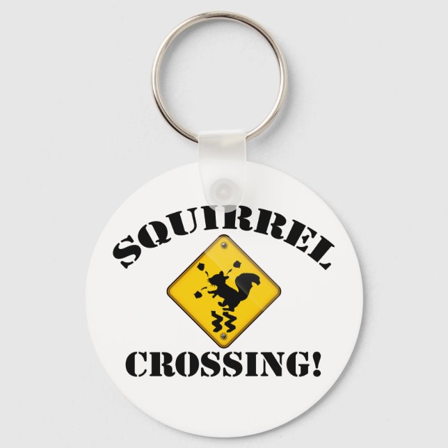 Squirrel Crossing Keychain (Front)