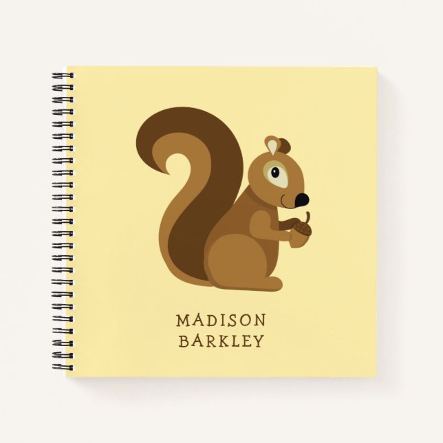 Squirrel Cute Kid's Woodland Notebook (Front)