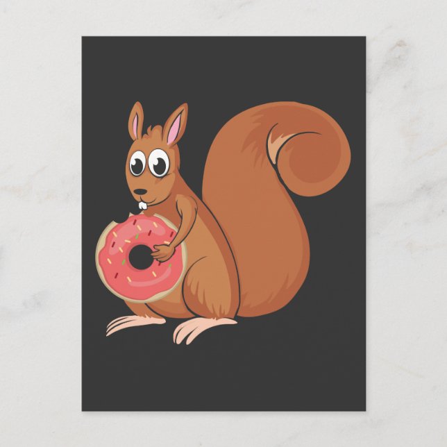 Squirrel Doughnut Funny Doughnut Rodent Animal Postcard (Front)