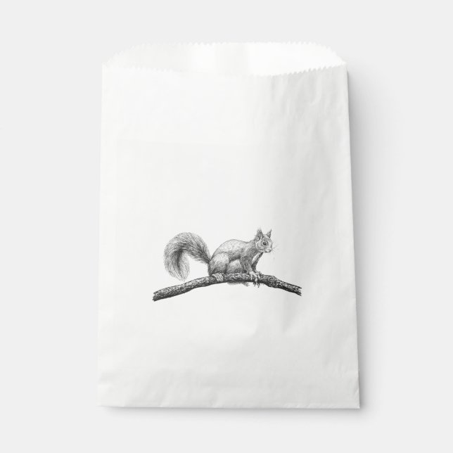 Squirrel drawing favour bag (Front)