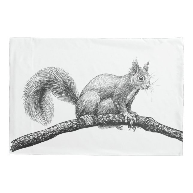 Squirrel drawing pillowcase (Back)