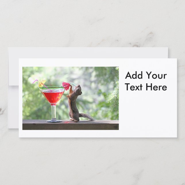 Squirrel Drinking a Cocktail at Happy Hour (Front)