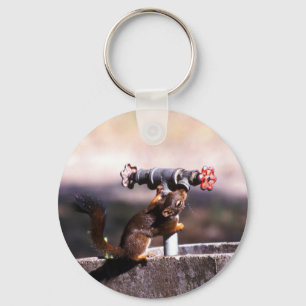 Squirrel drinking keychain