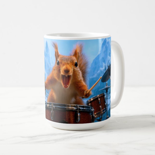 Squirrel Drummer Coffee Mug (Front Right)