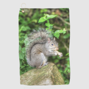 Squirrel Eating a Peanut Golf Towel