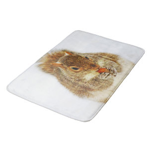 Squirrel Eating Acorn Bath Mat