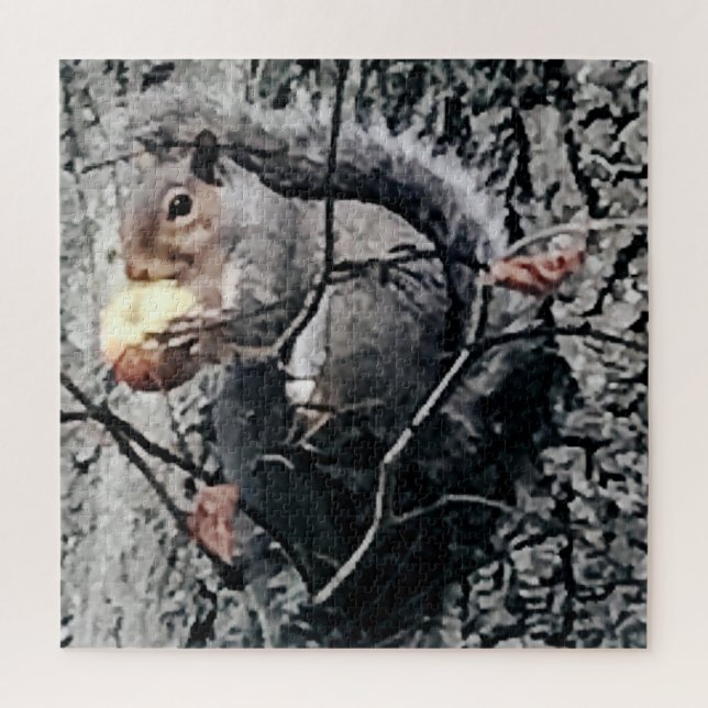 Squirrel Eating An Apple Jigsaw Puzzle (Vertical)