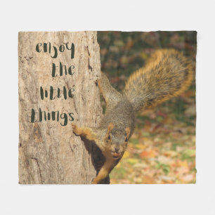 Squirrel Enjoy the little things Fleece Throw