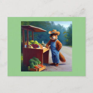 Squirrel Farmer Roadside Stand Postcard