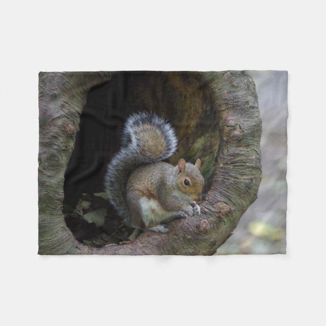 Squirrel Fleece Blanket (Front (Horizontal))