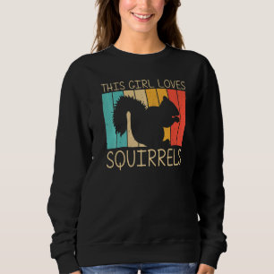 Squirrel For Girls Kids Squirrel Chipmunk 80s Sweatshirt