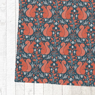 Squirrel Forest Woodland Pattern Fleece Blanket