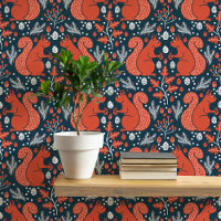 Squirrel Forest Woodland Pattern