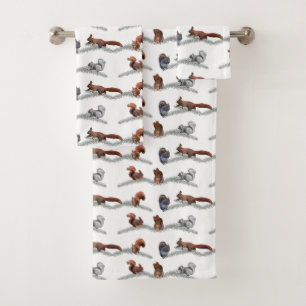 Squirrel Frenzy Bathroom Towel Set