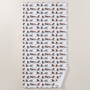 Squirrel Frenzy Beach Towel (choose colour)