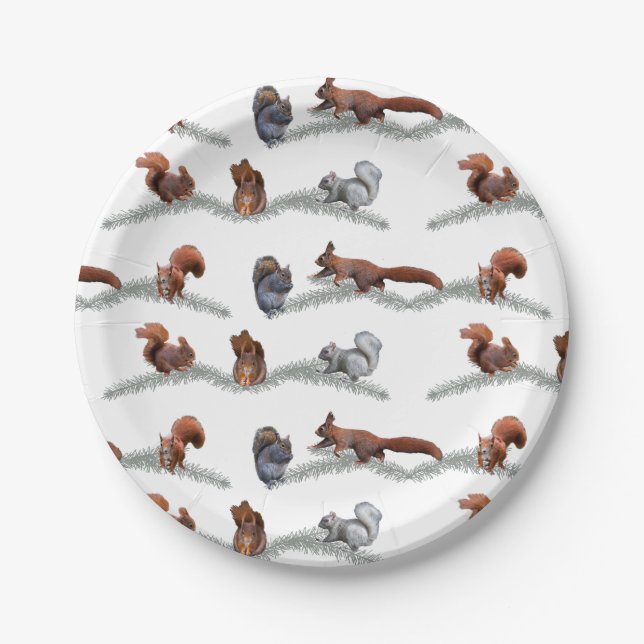 Squirrel Frenzy Paper Plate (Front)