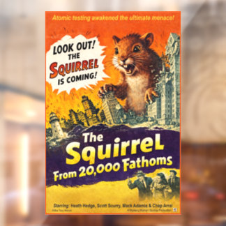 Squirrel from 20,000 Fathoms Window Cling