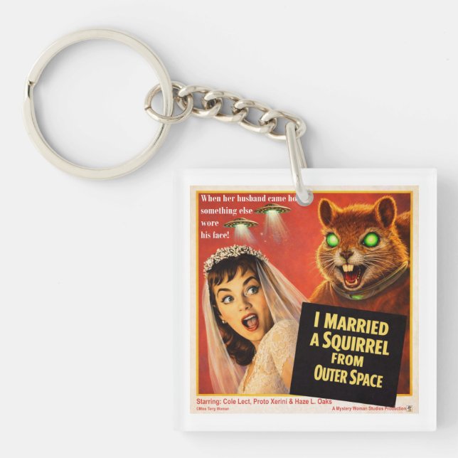 Squirrel from Outer Space Parody Keychain (Front)