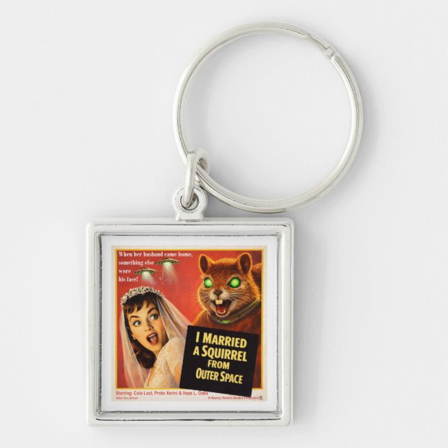 Squirrel from Outer Space Parody Keychain (Front)