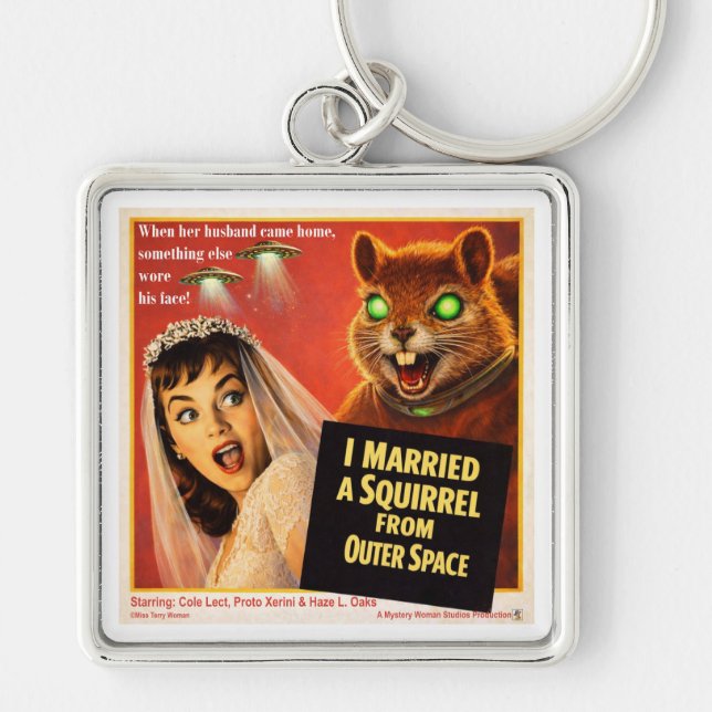 Squirrel from Outer Space Parody Keychain (Front)