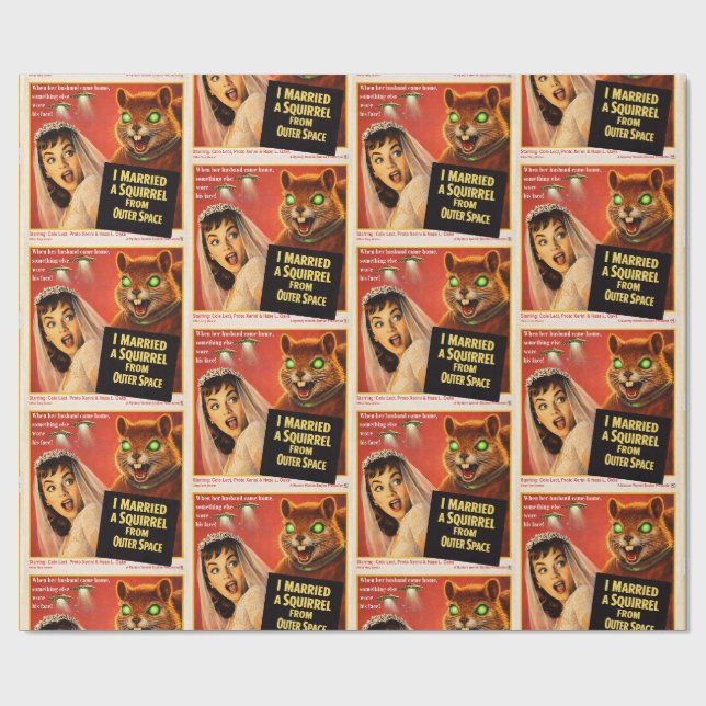 Squirrel from Outer Space Wrapping Paper (Flat)