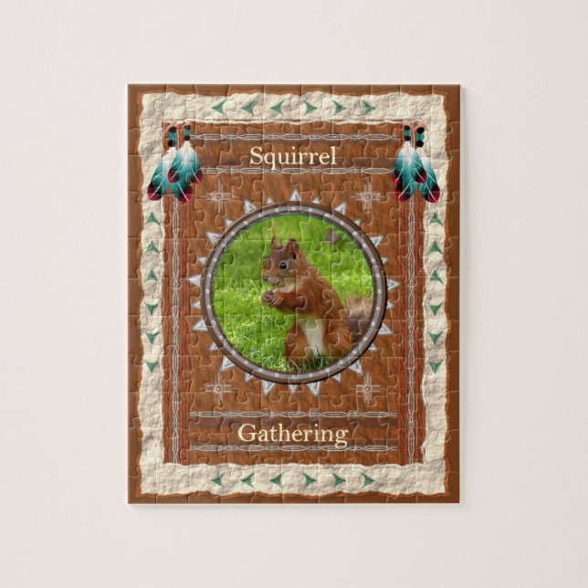 Squirrel - Gathering   Jigsaw Puzzle w/ Gift Box (Vertical)