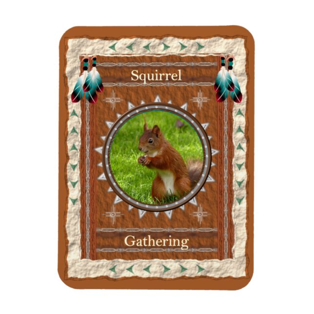 Squirrel - Gathering  Vinyl Flexi Magnet (Vertical)
