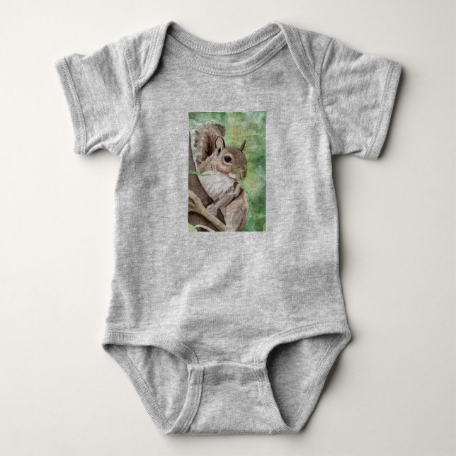 Squirrel Gender Neutral Infant Outfit Baby Bodysuit (Front)